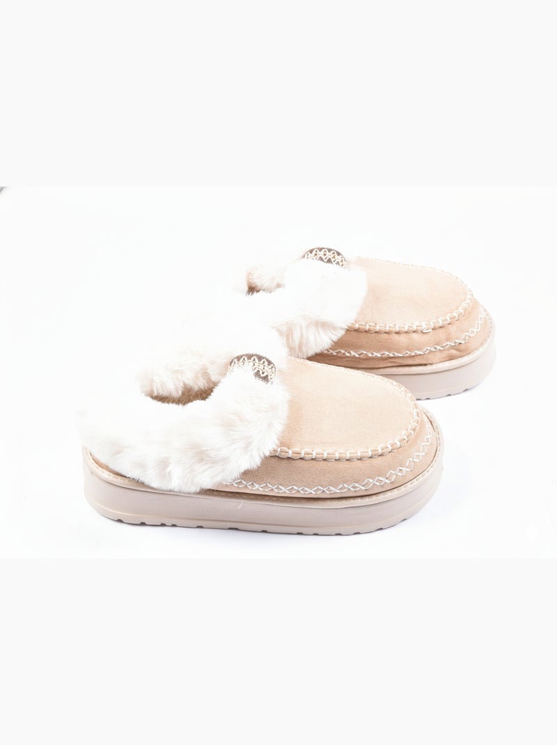 Pantuflas Charentaises Ultra Ligeras Sherpa MD10158 Taupe - Kiabi