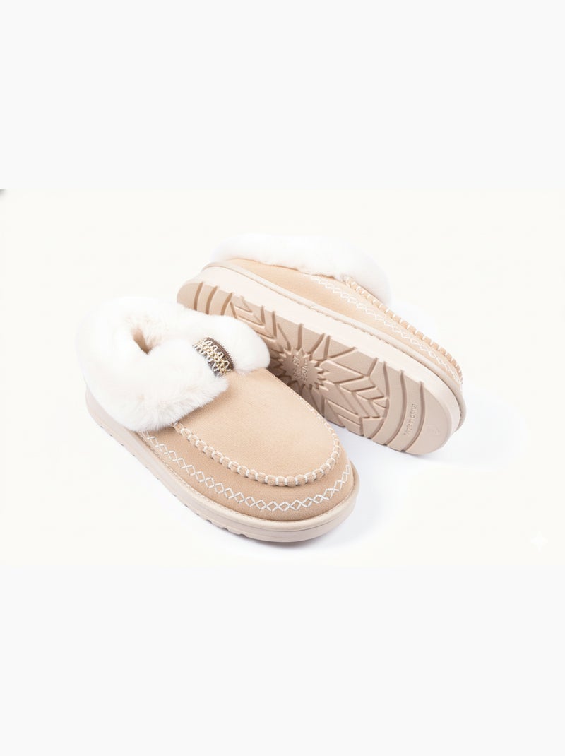 Pantuflas Charentaises Ultra Ligeras Sherpa MD10158 Taupe - Kiabi