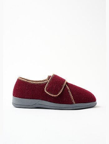Pantuflas con velcro con ancho confort y forro de pelo. - afibel