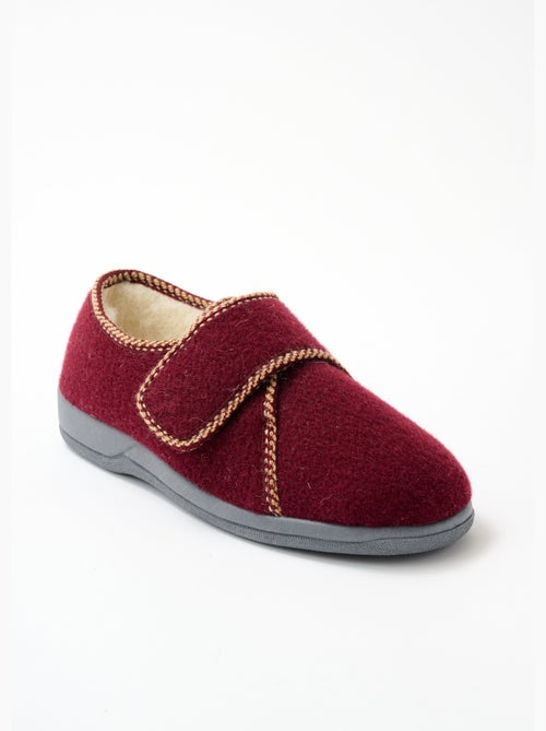 Pantuflas con velcro con ancho confort y forro de pelo. - afibel - Kiabi