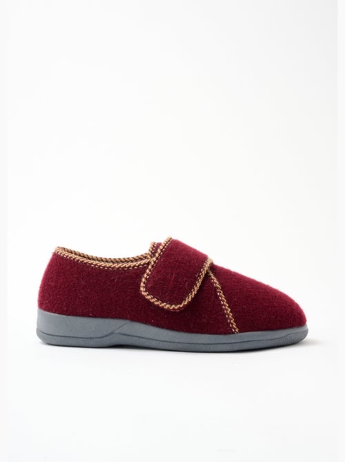 Pantuflas con velcro con ancho confort y forro de pelo. - afibel - Kiabi