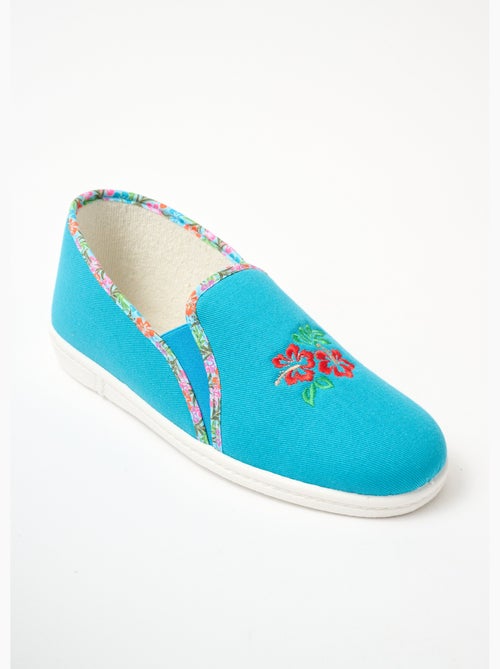 Pantuflas confort con elástico bordado y ancho - Afibel - Kiabi