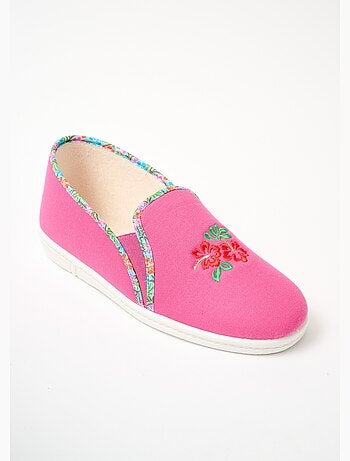 Pantuflas confort con elástico bordado y ancho - Afibel