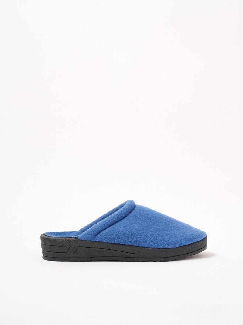 Pantuflas de vellón ancho confort mula mixta - Afibel Azul vaquero - Kiabi