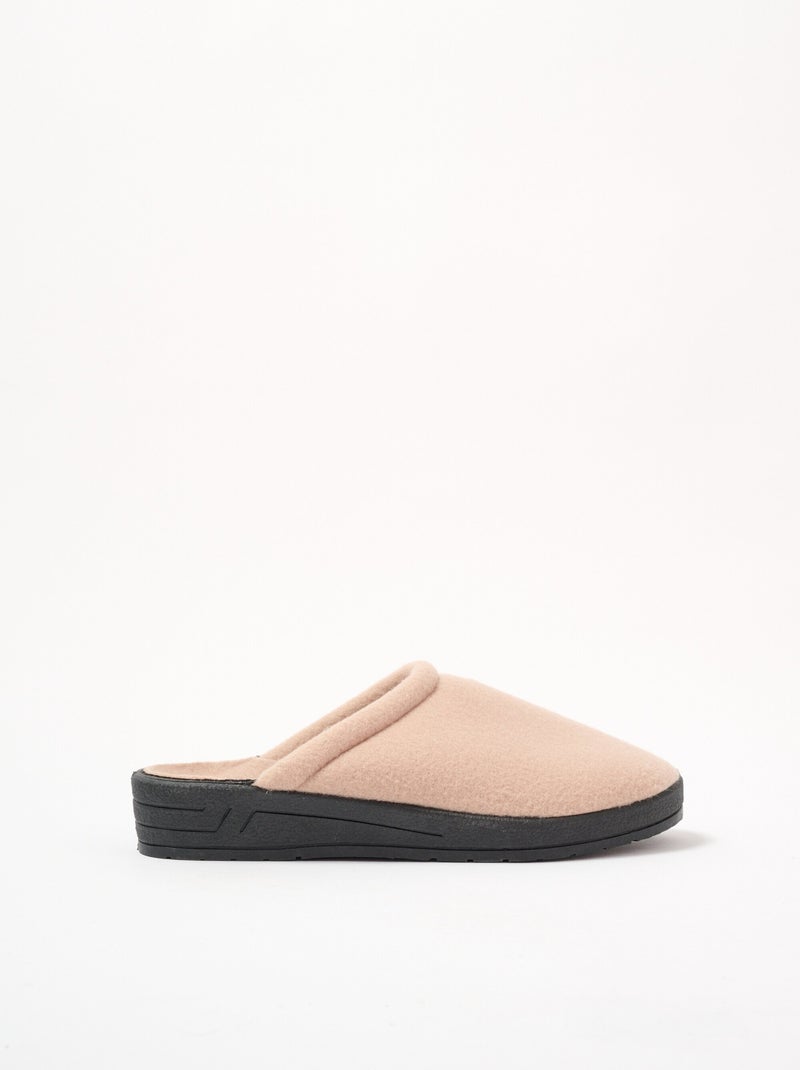 Pantuflas de vellón ancho confort mula mixta - Afibel Camel - Kiabi