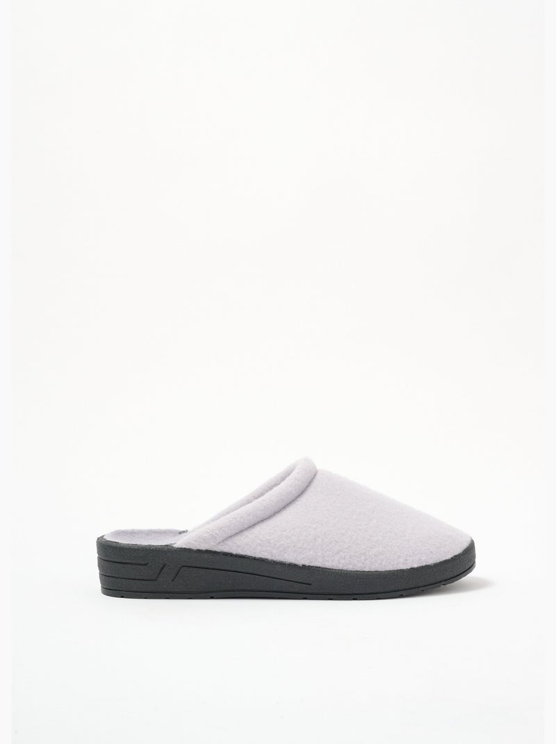 Pantuflas de vellón ancho confort mula mixta - Afibel Gris - Kiabi