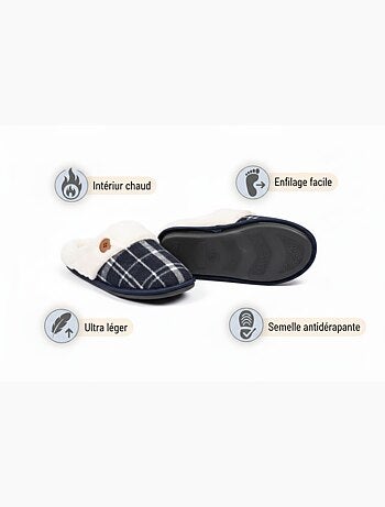 Pantuflas hombre Jacquard escocés MU9732