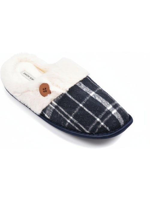 Pantuflas hombre Jacquard escocés MU9732 - Kiabi