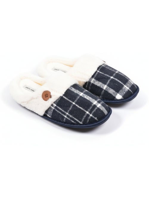 Pantuflas hombre Jacquard escocés MU9732 - Kiabi