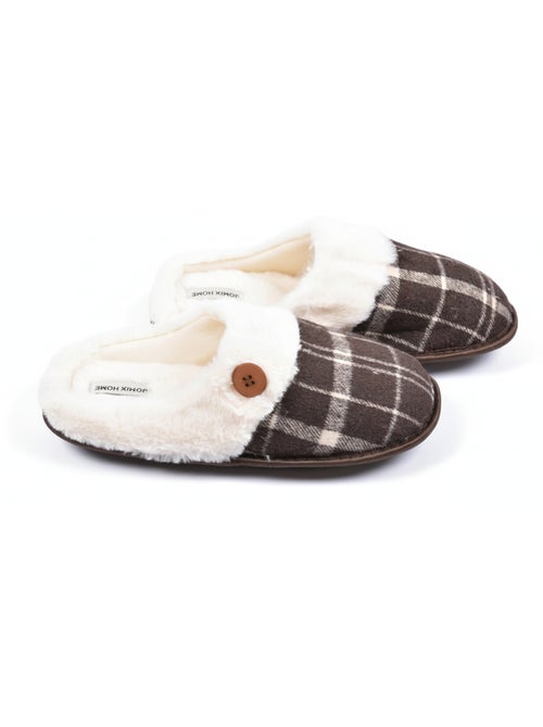 Pantuflas hombre Jacquard escocés MU9732 - Kiabi