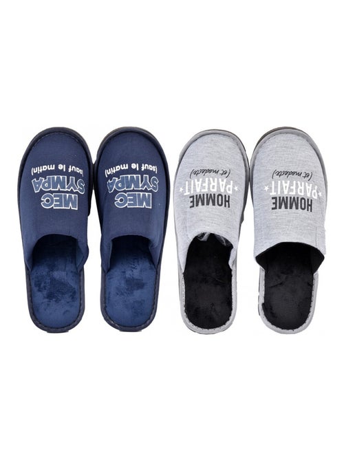 Pantuflas hombre pack de 2 - Kiabi
