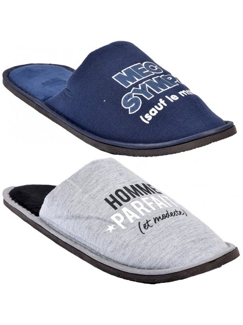 Pantuflas hombre pack de 2 - Kiabi