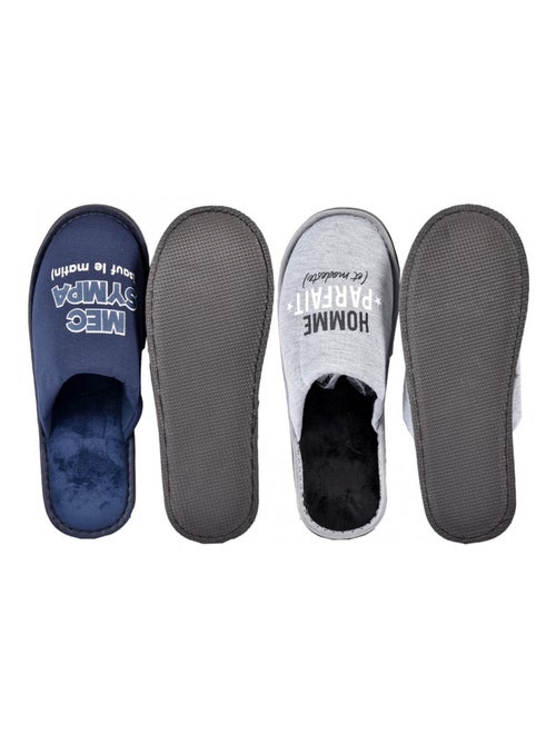 Pantuflas hombre pack de 2 - Kiabi