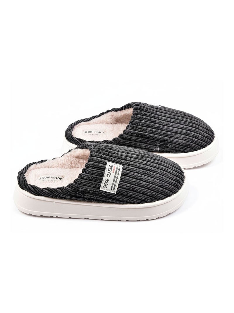 Pantuflas hombre pana acanalada MU10122 Gris antracita - Kiabi
