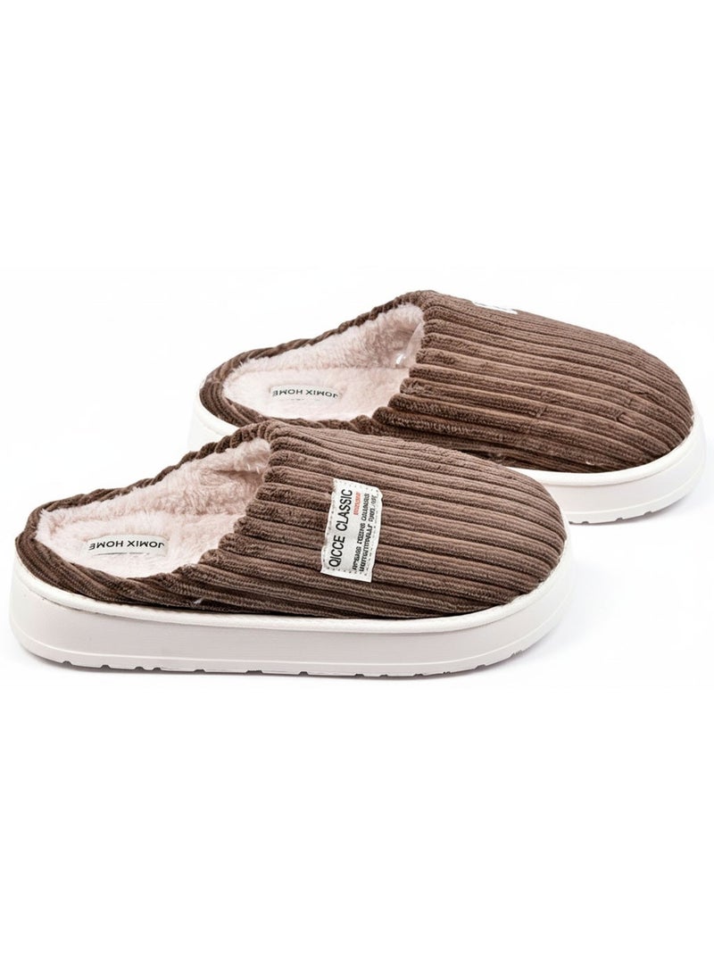 Pantuflas hombre pana acanalada MU10122 Marrón - Kiabi