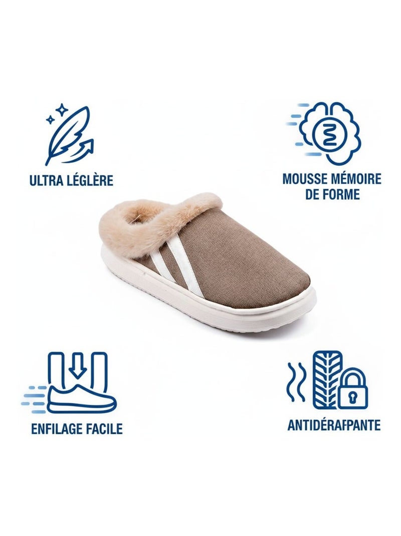 Pantuflas mixtas invierno forradas ND10929 Marrón - Kiabi