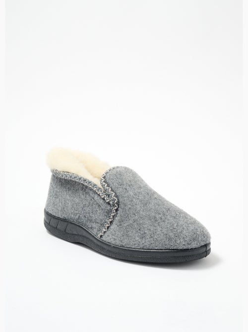 Pantuflas mixtas rellenas de lana ancho confort - Afibel - Kiabi