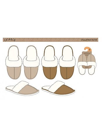 Pantuflas Mujer CASA AND CO - Pack de 2