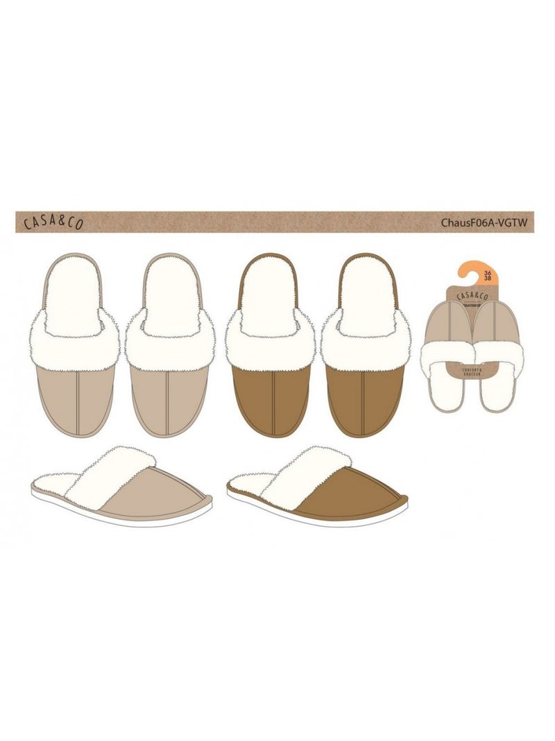 Pantuflas Mujer CASA AND CO - Pack de 2 Multicolor - Kiabi