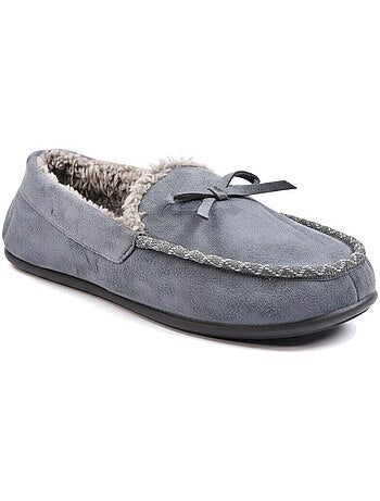 Pantuflas mujer cerradas ozabi ante liso con lazo forro polar