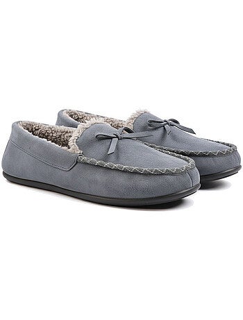 Pantuflas mujer cerradas ozabi ante liso con lazo forro polar
