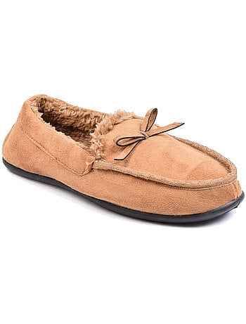 Pantuflas mujer cerradas ozabi ante liso con lazo forro polar