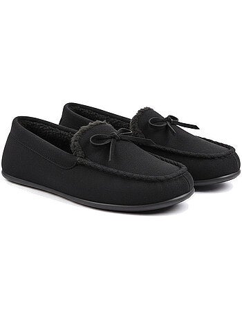 Pantuflas mujer cerradas ozabi ante liso con lazo forro polar
