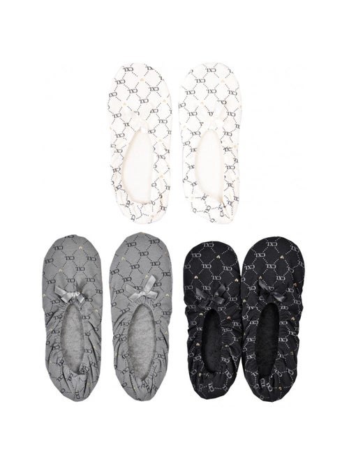 Pantuflas Mujer CXL BY LACROIX Pack de 3 - Kiabi