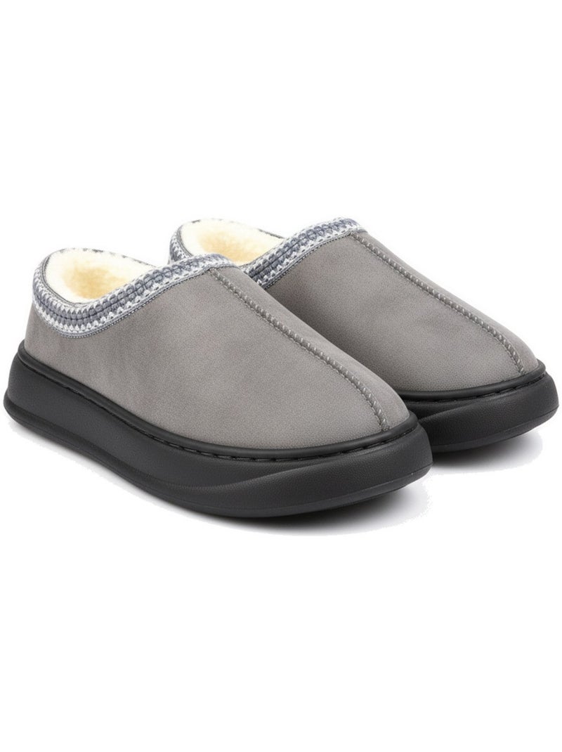 Pantuflas mujer estilo escandinavo ozabi tacón cerrado forro Gris - Kiabi