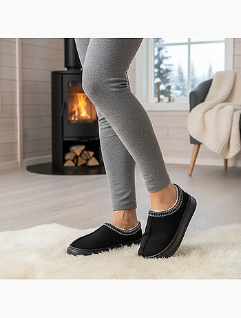 Pantuflas mujer estilo escandinavo ozabi tacón cerrado forro