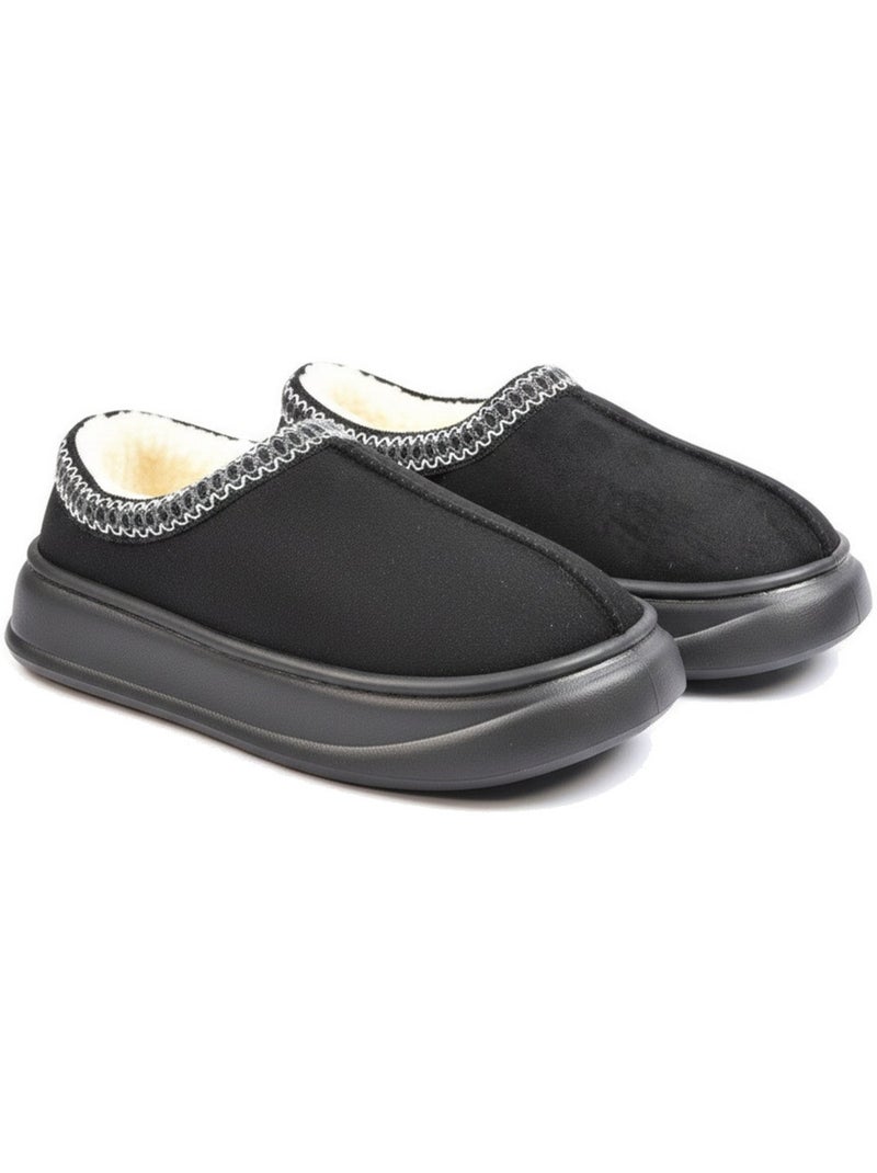 Pantuflas mujer estilo escandinavo ozabi tacón cerrado forro Negro - Kiabi