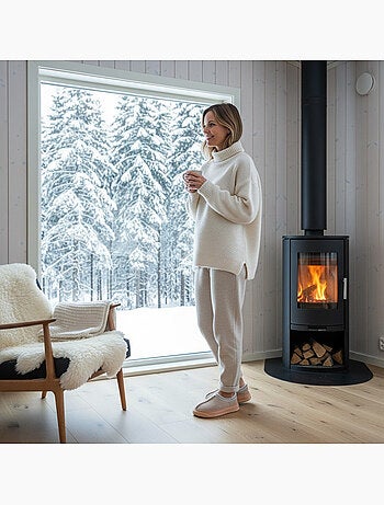 Pantuflas mujer estilo escandinavo ozabi tacón cerrado forro