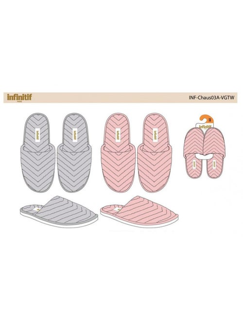 Pantuflas Mujer INFINITIF Pack de 2 - Kiabi