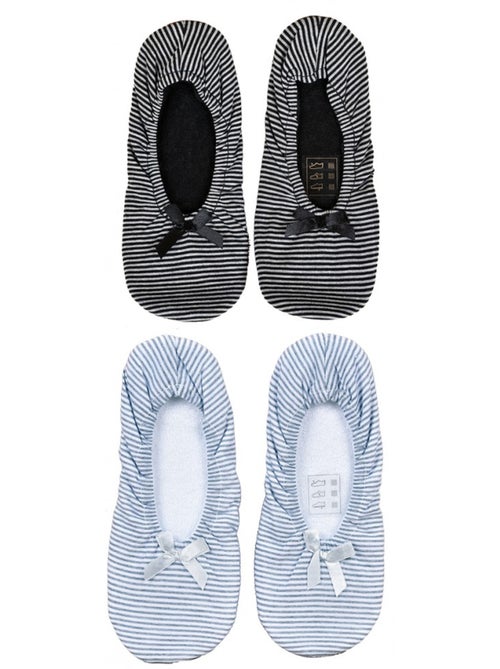 Pantuflas mujer INFINITIF Zapatillas bailarinas Pack de 2 - Kiabi
