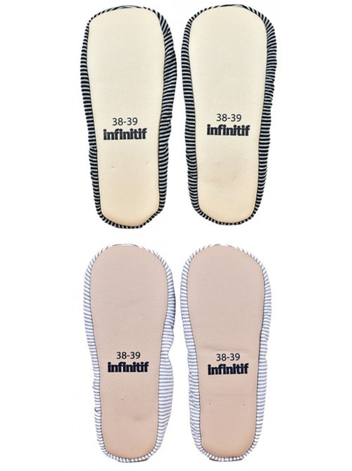 Pantuflas mujer INFINITIF Zapatillas bailarinas Pack de 2 - Kiabi