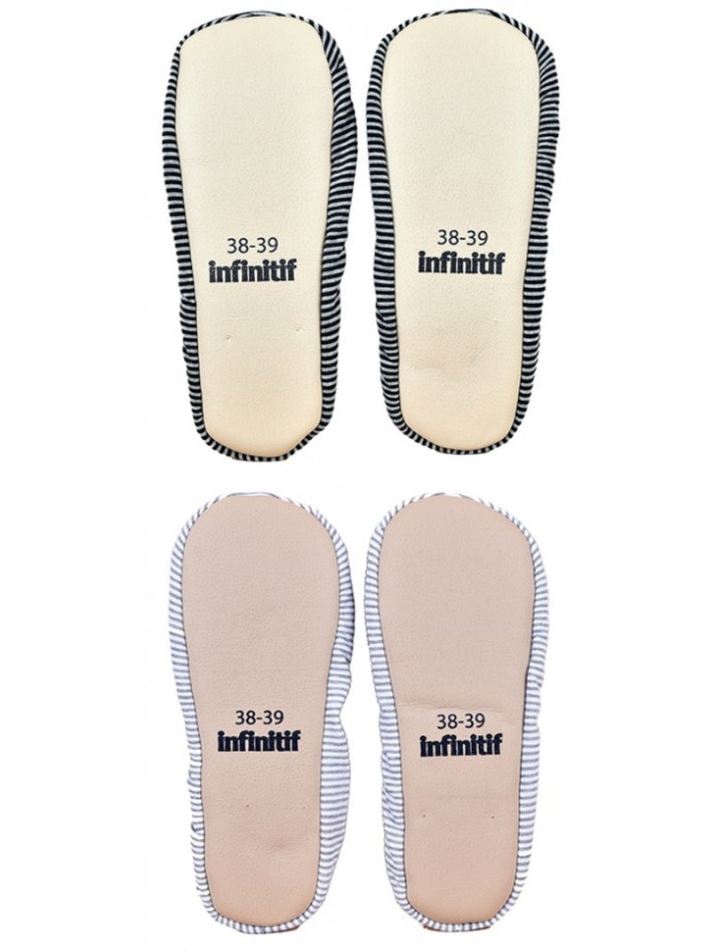 Pantuflas mujer INFINITIF Zapatillas bailarinas Pack de 2 Multicolor - Kiabi