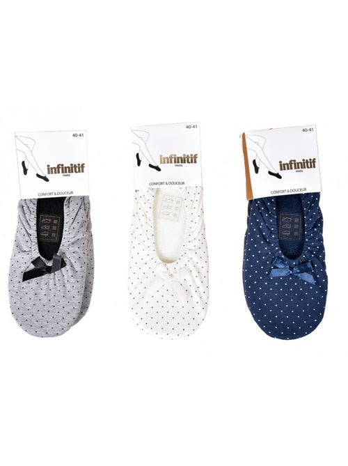 Pantuflas mujer INFINITIF Zapatillas bailarinas Pack de 3 - Kiabi