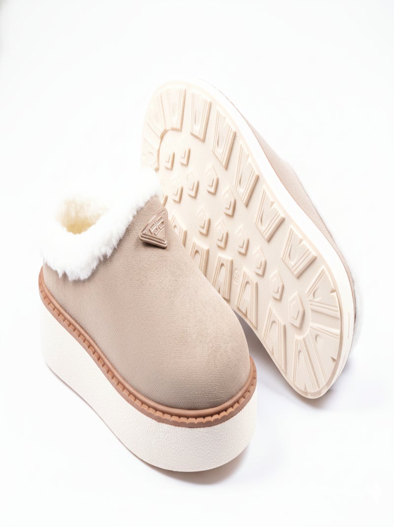 Pantuflas Mujer Invierno Mule Estilo Escandinavo ND10882 Taupe - Kiabi