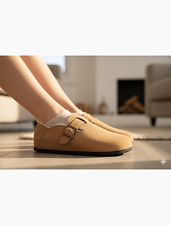 Pantuflas Mujer Invierno Zuecos de Interior Forrados MD8845