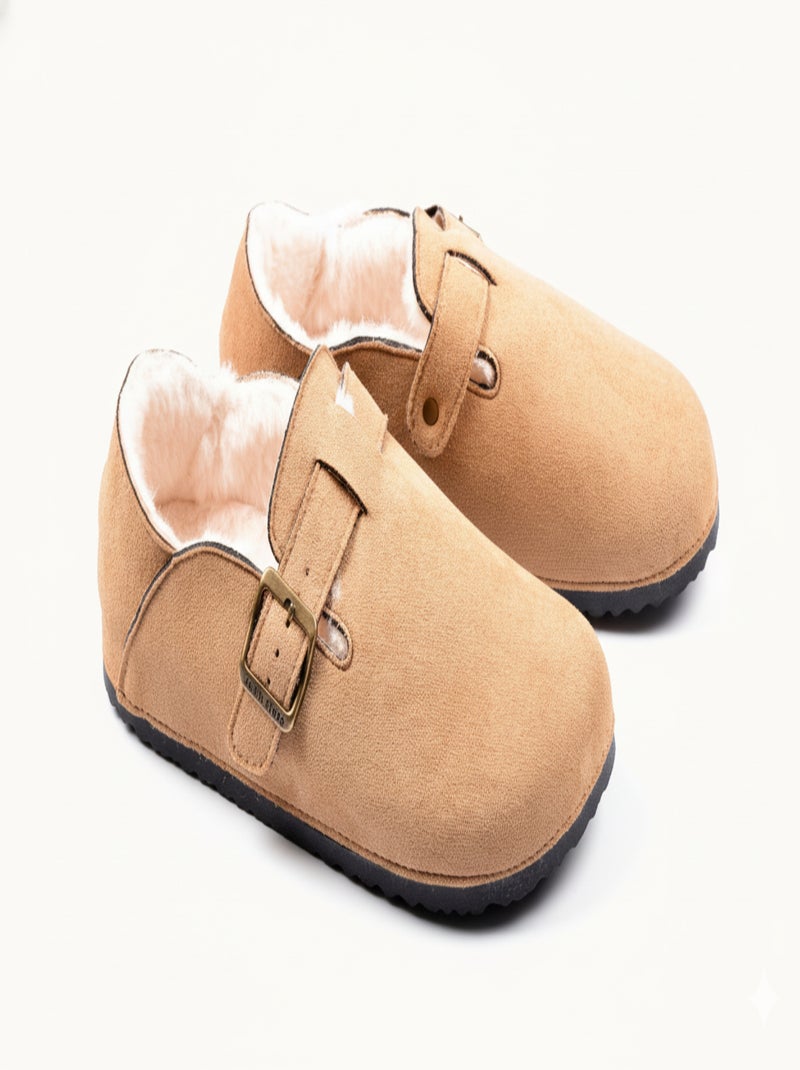 Pantuflas Mujer Invierno Zuecos de Interior Forrados MD8845 Camel - Kiabi