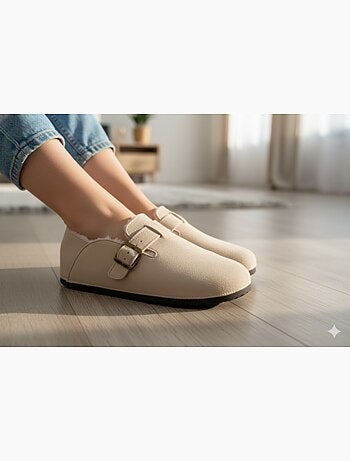 Pantuflas Mujer Invierno Zuecos de Interior Forrados MD8845