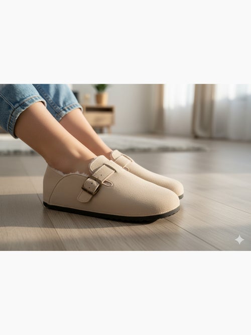 Pantuflas Mujer Invierno Zuecos de Interior Forrados MD8845 - Kiabi