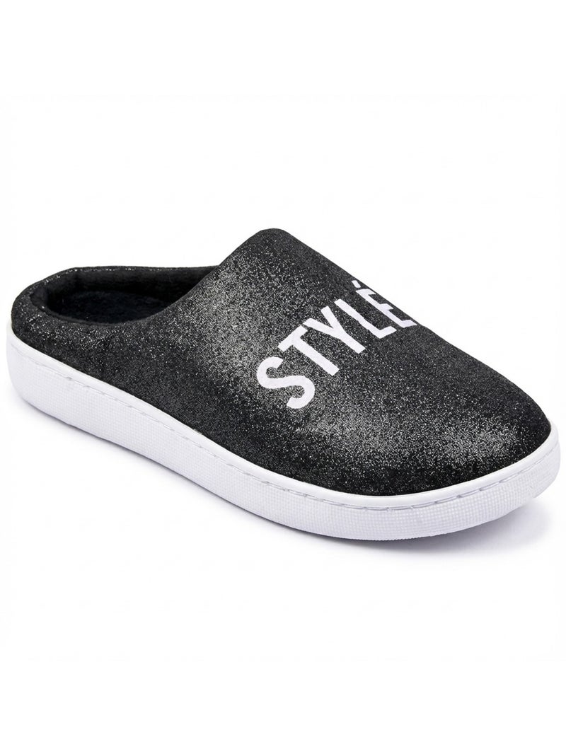 Pantuflas Mujer Lurex Glitter Negro - Kiabi