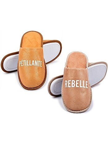 Pantuflas Mujer Lurex Glitter Pack de 2 Pares