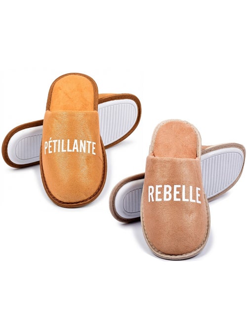 Pantuflas Mujer Lurex Glitter Pack de 2 Pares - Kiabi