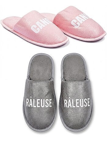 Pantuflas Mujer Lurex Glitter Pack de 2 Pares