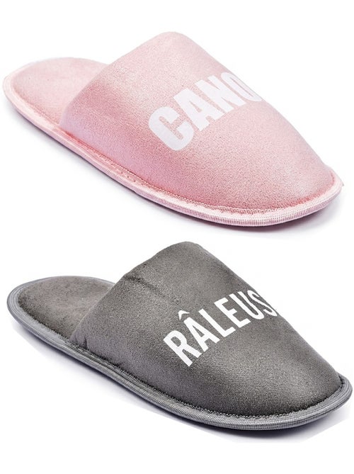 Pantuflas Mujer Lurex Glitter Pack de 2 Pares - Kiabi