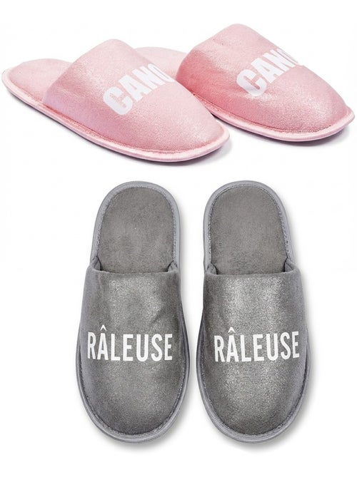 Pantuflas Mujer Lurex Glitter Pack de 2 Pares - Kiabi