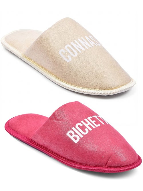 Pantuflas Mujer Lurex Glitter Pack de 2 Pares - Kiabi