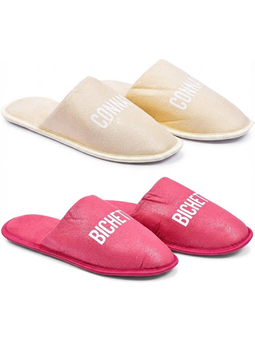 Pantuflas Mujer Lurex Glitter Pack de 2 Pares - Kiabi